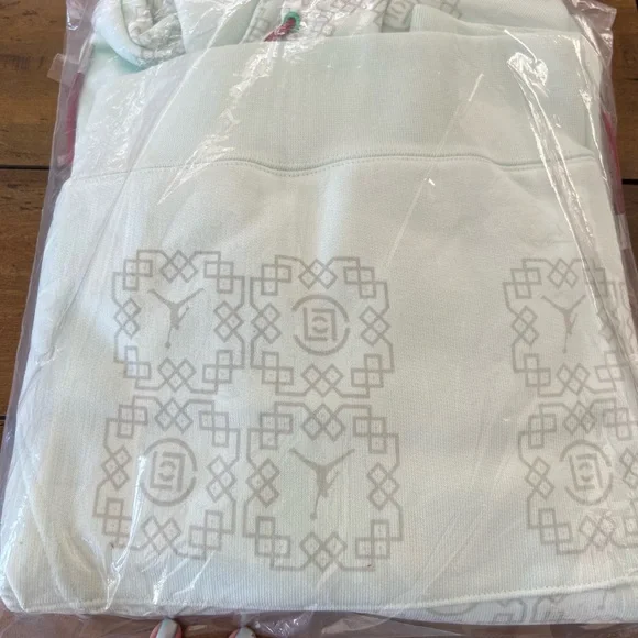 JORDAN X CLOT all over print  FLEECE HOODIE|size Large|Jade - Picture 5 of 5